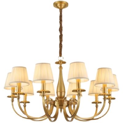 Rustic Farmhouse Brass Chandelier – American Style Creative Bedroom Lighting for Master Room