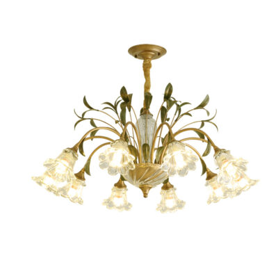 American Retro Pendant Light – Modern Minimalist Creative Floral Chandelier for Living Room, French Countryside-inspired Iron Art Dining Room/Bedroom Lighting
