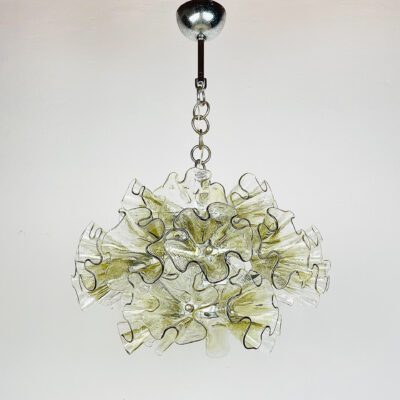 Postmodern Mid-Century Style Floral Glass Pendant Light
