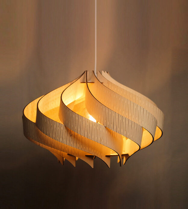 Main view of Vintage Spiral Restaurant Pendant Light - Wabi-Sabi Style Retro Study Bedroom Bar Counter Original Wood Moon u2026
